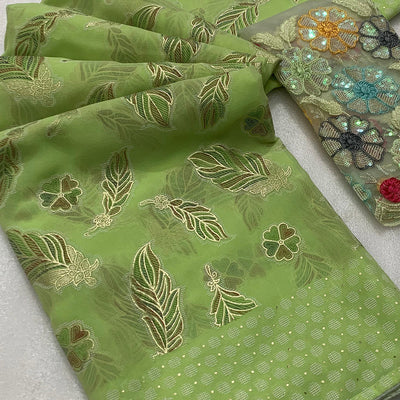 green-floral-foil-printed-georgette-saree-12