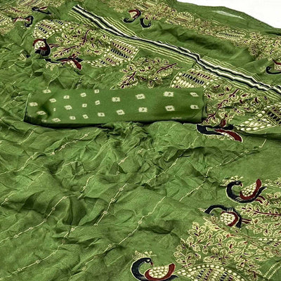 green-floral-foil-printed-georgette-saree-5