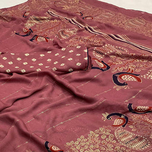 Mauve Floral Foil Printed Georgette Saree