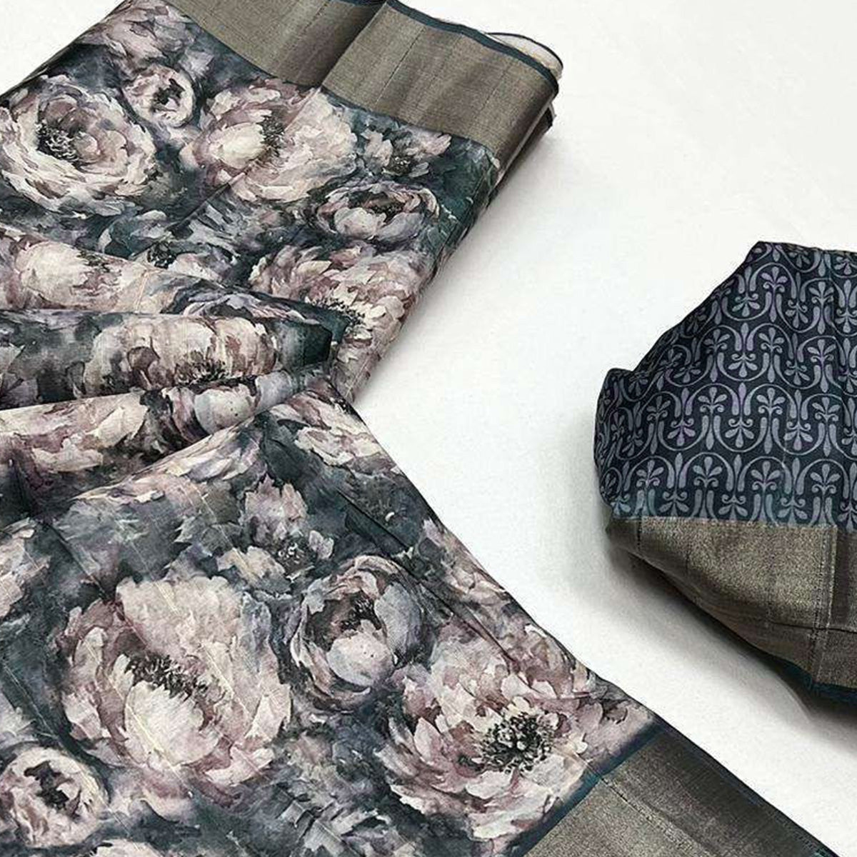 grey-floral-digital-printed-with-woven-border-tussar-silk-saree