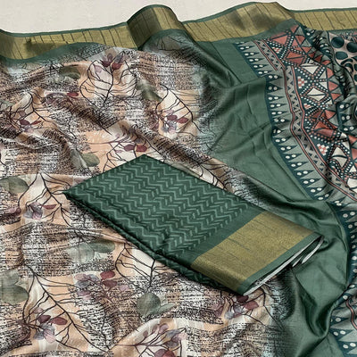 green-digital-printed-tussar-silk-saree