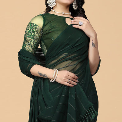 green-striped-georgette-saree-with-tassels