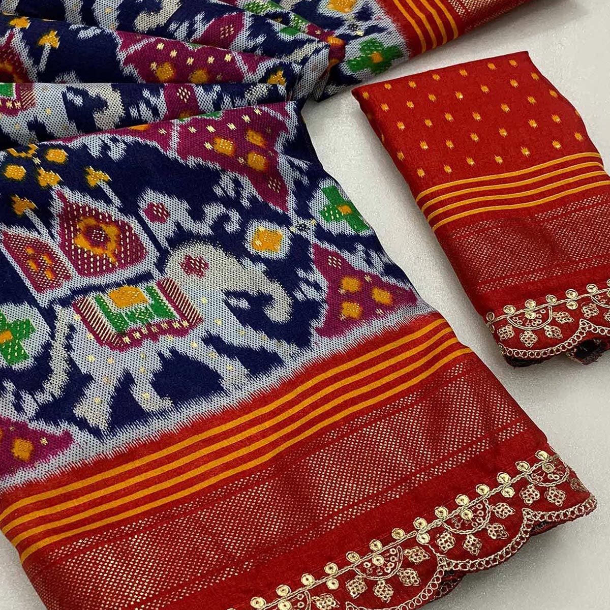 grey-red-ikkat-printed-dola-silk-saree-with-sequins-embroidery-border