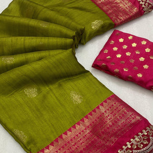 green-pink-foil-printed-dola-silk-saree-with-sequins-embroidered-border