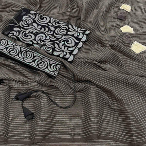 grey-black-striped-chiffon-saree-with-tassels