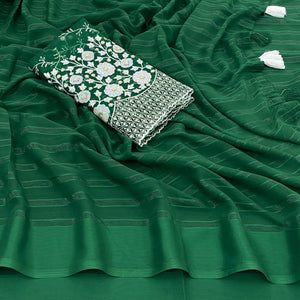 green-zari-striped-chiffon-saree-with-tassels