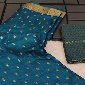 Morpich Foil Printed Vichitra Silk Saree