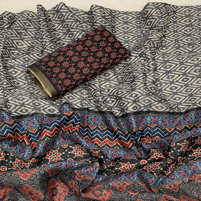 grey-ajrakh-printed-chanderi-saree-with-zari-border