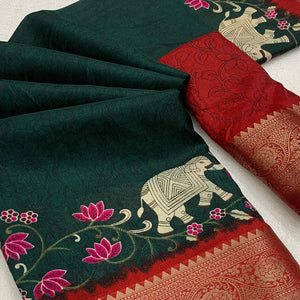 green-printed-dola-silk-saree