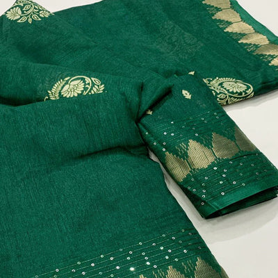 green-floral-printed-dola-silk-saree-with-sequins-border