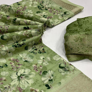green-floral-printed-dola-silk-saree-with-weaving-border