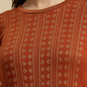 Dark Rust Woolen Straight Kurti