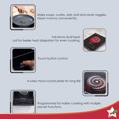Wonderchef Renewed Easy Cook Hot Plate Infrared Cooktop wit