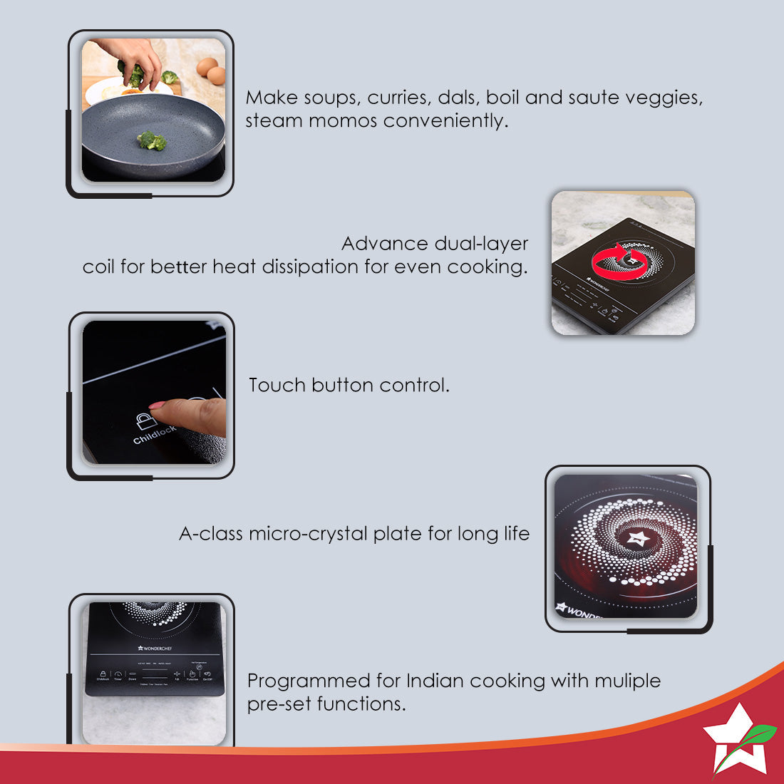 Wonderchef Renewed Easy Cook Hot Plate Infrared Cooktop wit