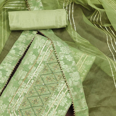 green-woven-with-handwork-jacquard-dress-material-1