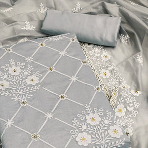grey-floral-embroidered-chanderi-cotton-dress-material