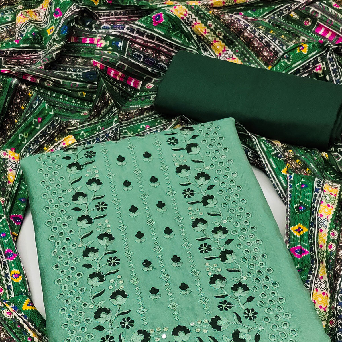 green-floral-sequins-embroidered-cotton-silk-dress-material