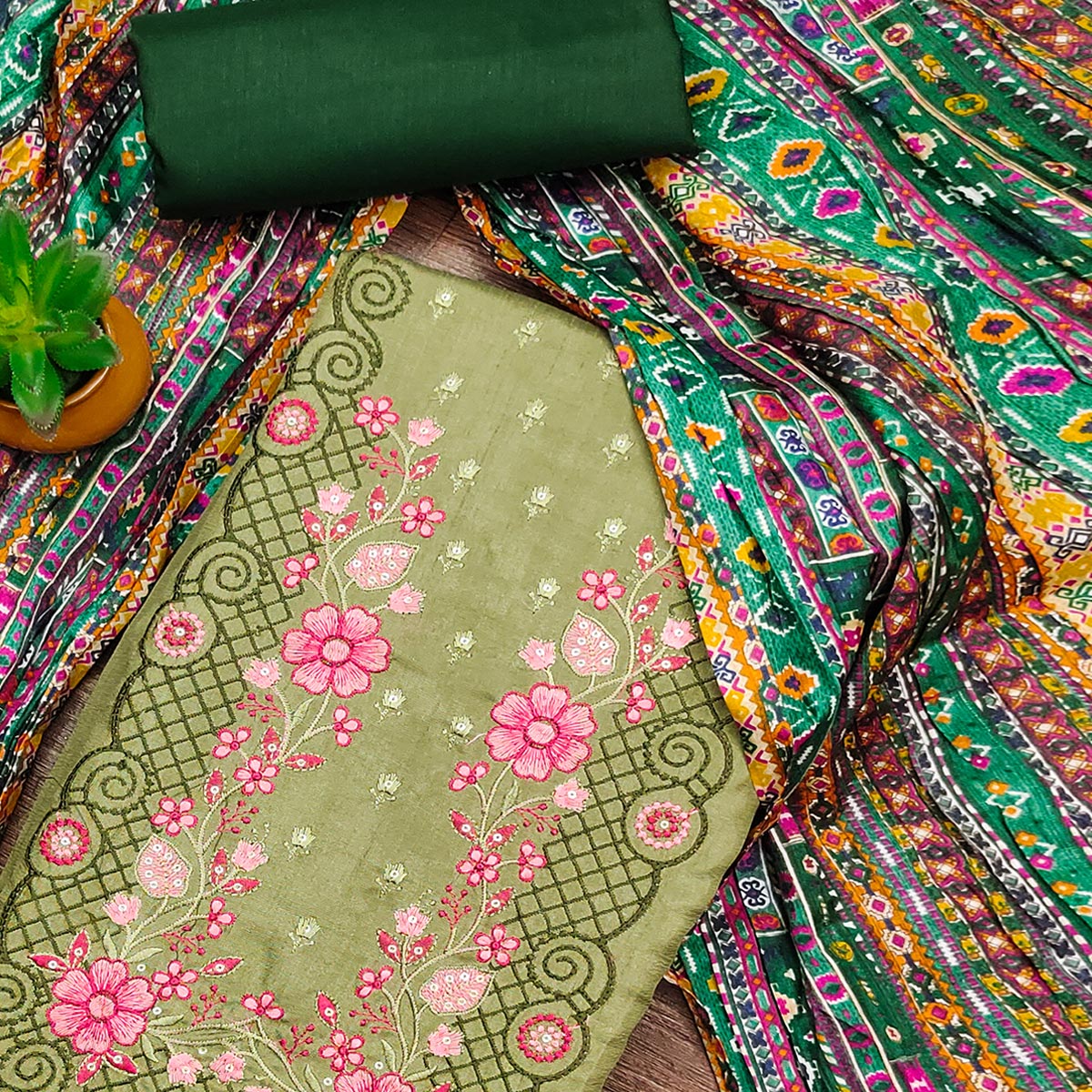 green-floral-sequins-embroidered-cotton-silk-dress-material-15