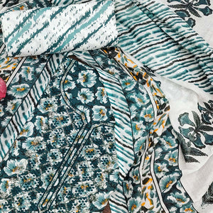 Morpich Printed With Embroidered Cotton Blend Dress Material