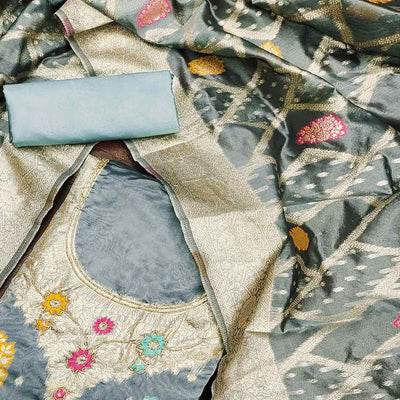 grey-floral-woven-jacquard-dress-material