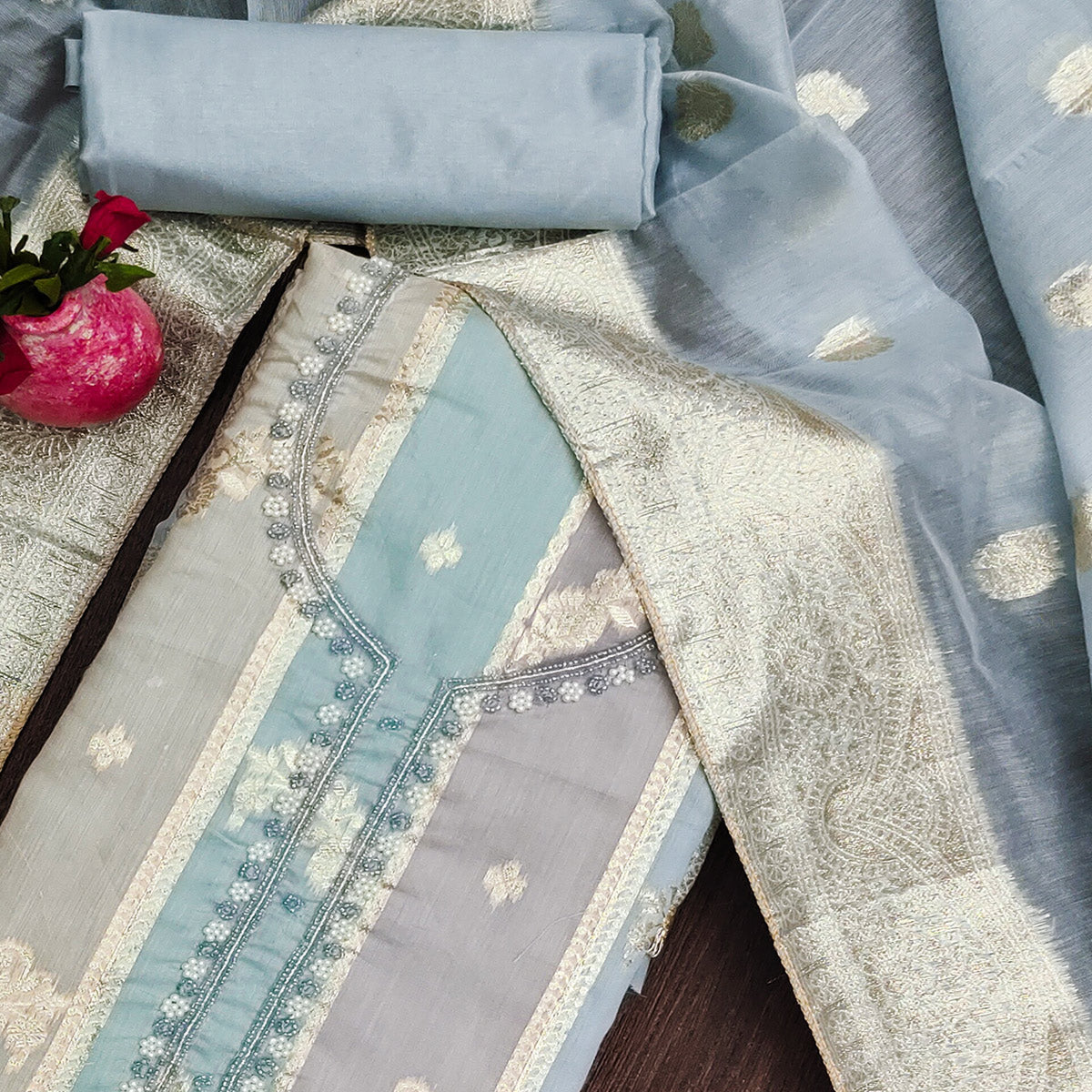 grey-floral-woven-with-hand-embroidered-jacquard-dress-material