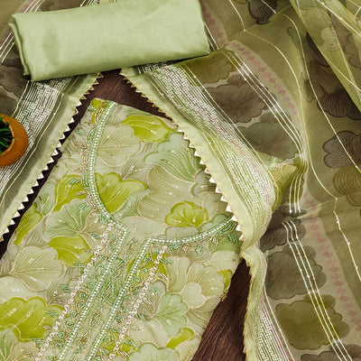 green-floral-print-with-sequins-embroidered-organza-dress-material