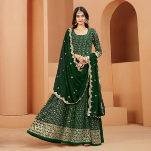 green-sequins-embroidered-georgette-semi-stitched-anarkali-suit