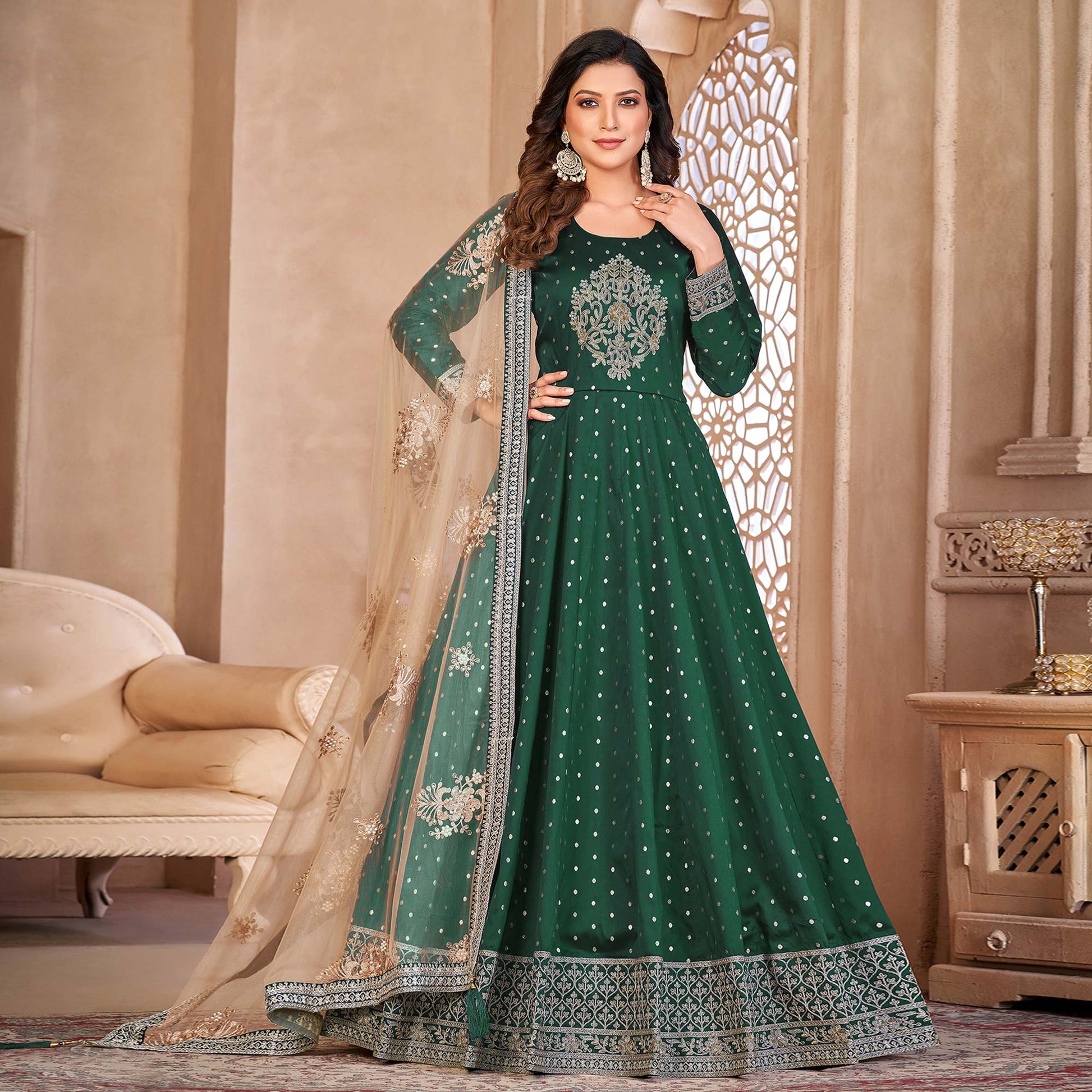 green-floral-embroidered-tapetta-silk-semi-stitched-anarkali-suit