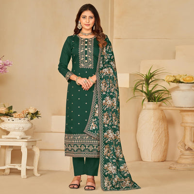 green-embroidered-pure-silk-semi-stitched-suit