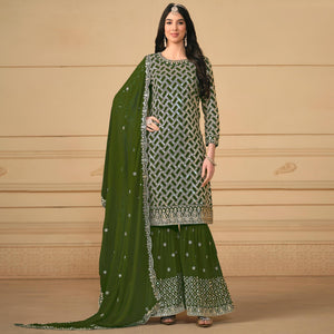 green-sequins-embroidered-georgette-semi-stitched-sharara-suit-3