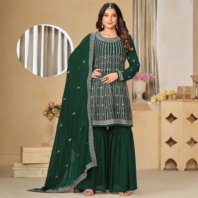 green-floral-sequins-embroidered-georgette-semi-stitched-sharara-suit