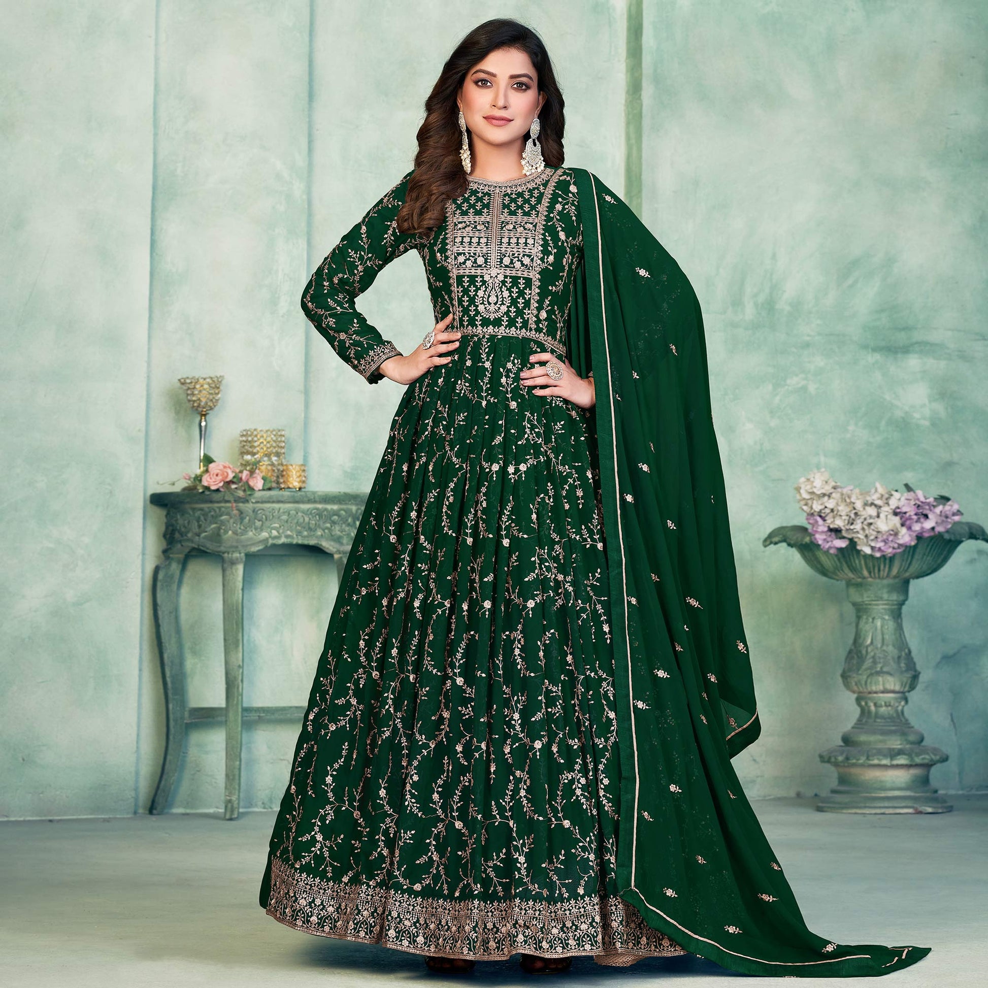 green-embroidered-georgette-semi-stitched-anarkali-suit