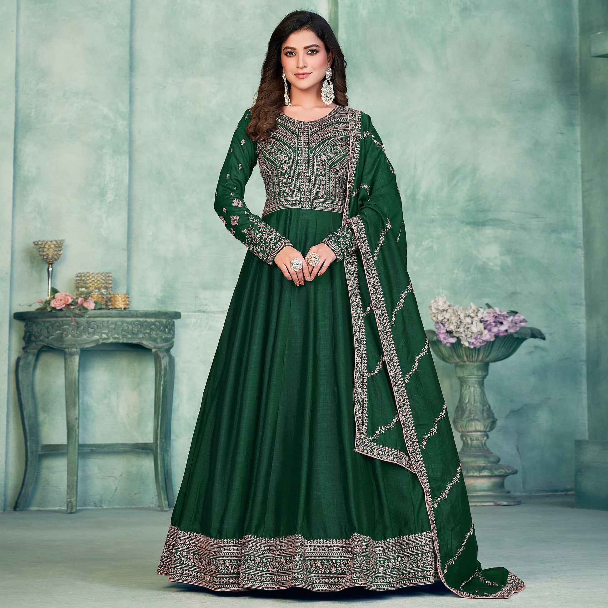 green-embroidered-art-silk-semi-stitched-anarkali-suit
