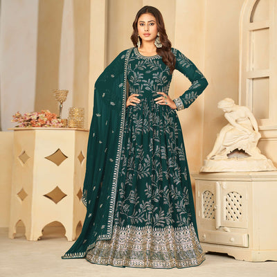 green-sequins-embroidered-georgette-anarkali-style-semi-stitched-gown