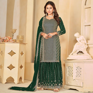 green-sequins-embroidered-georgette-semi-stithed-sharara-suit