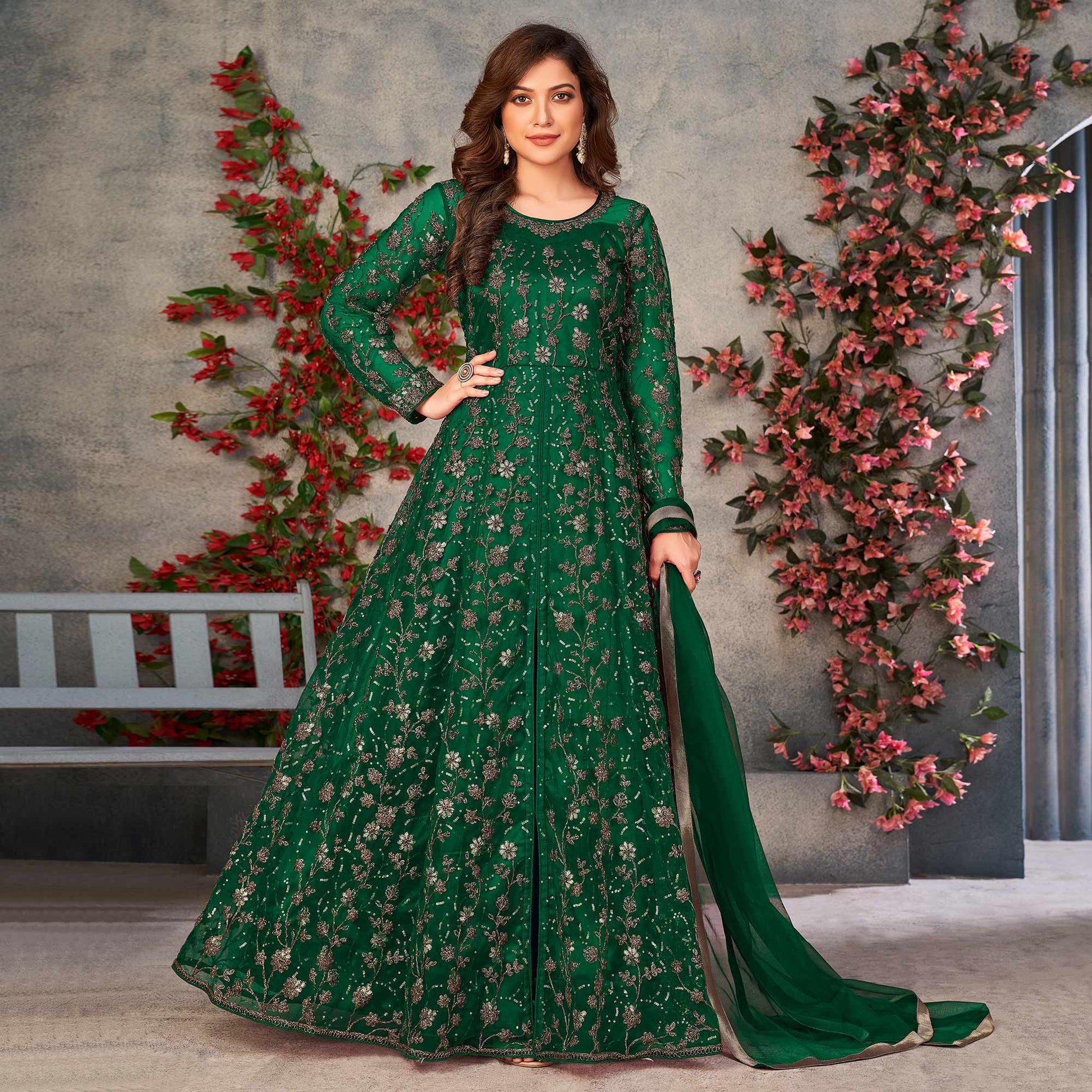 green-embroidered-net-semi-stitched-anarkali-style-suit