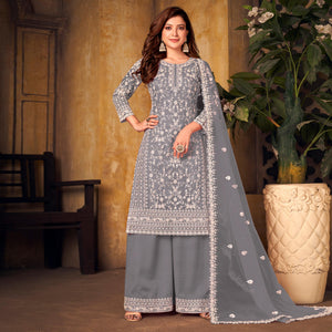grey-floral-embroidered-net-semi-stitched-suit