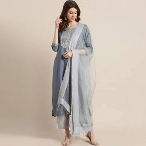 grey-embroidered-rayon-kurti-set-1
