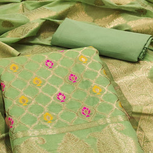 green-woven-chanderi-dress-material-3