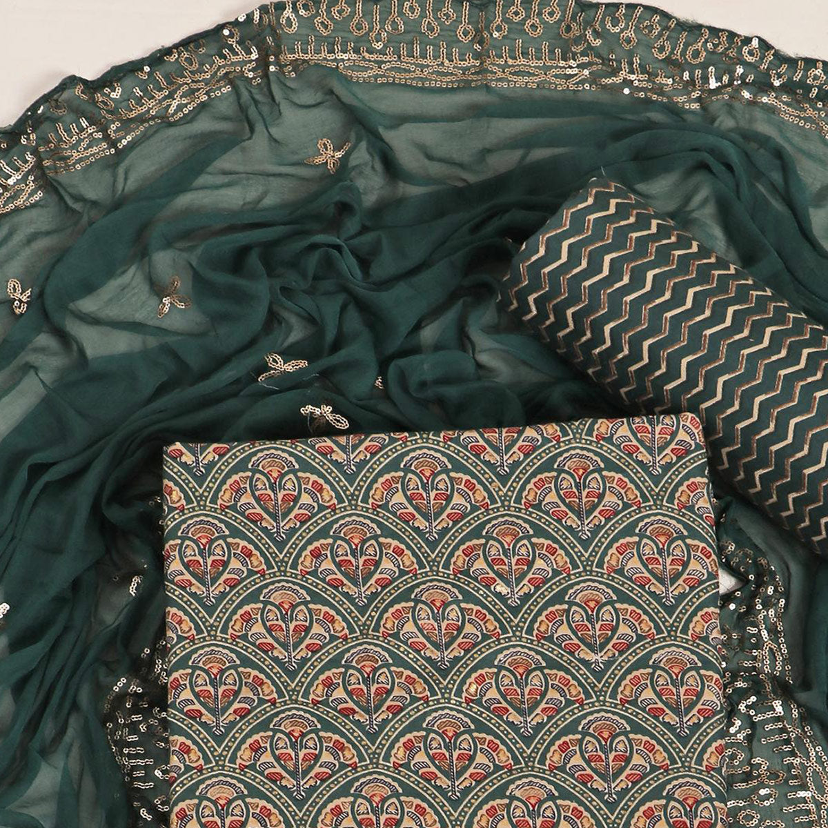green-floral-foil-printed-cotton-blend-dress-material
