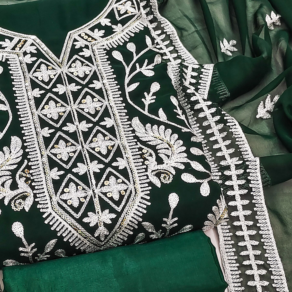 green-floral-sequins-embroidered-georgette-dress-material-4