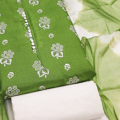 green-foil-floral-printed-cotton-blend-dress-material