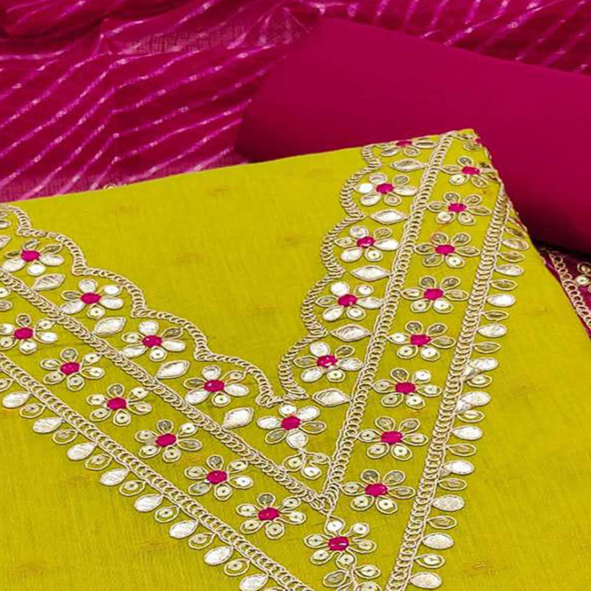 green-woven-with-sequins-embroidered-chanderi-dress-material