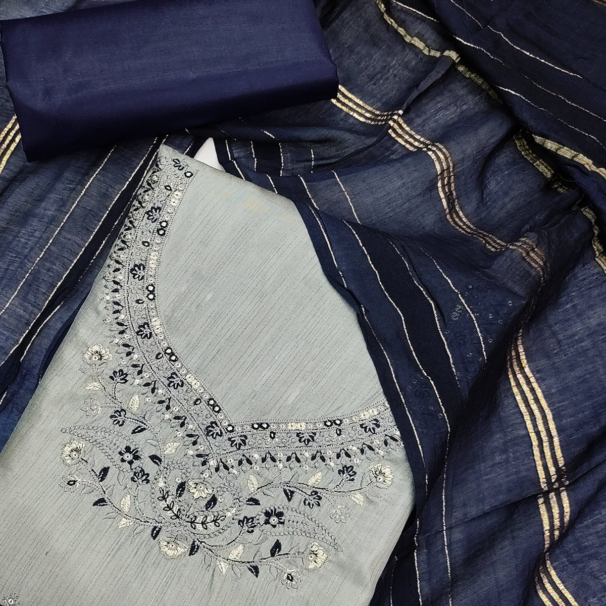 grey-floral-embroidered-art-silk-dress-material