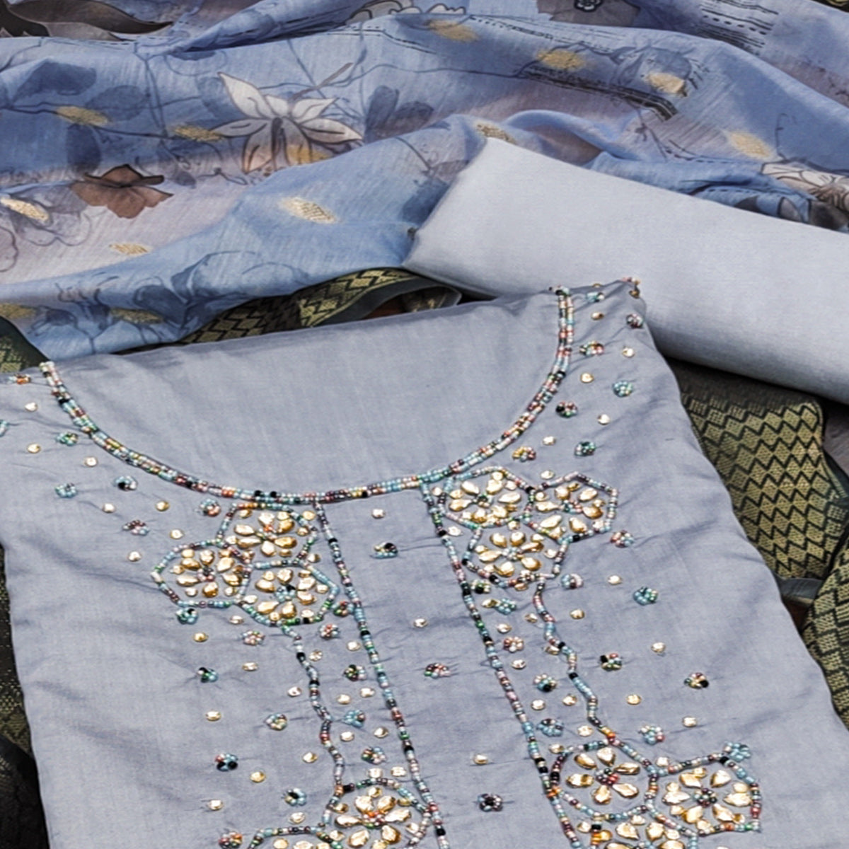 grey-floral-handwork-cotton-silk-dress-material