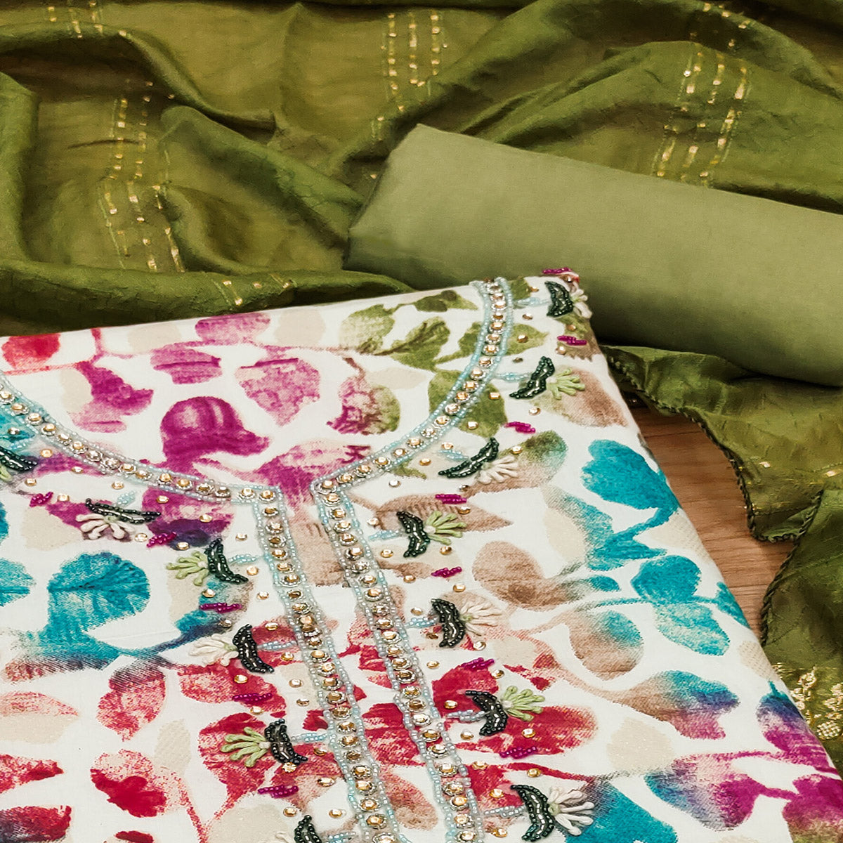 green-floral-foil-printed-with-handwork-modal-cotton-silk-dress-material