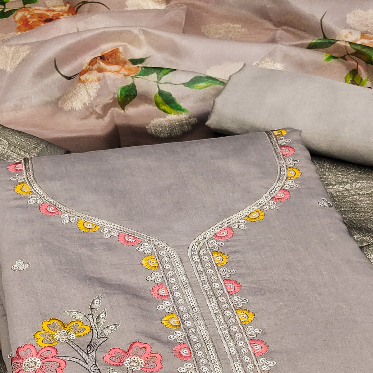 grey-floral-sequins-embroidered-cotton-roman-silk-dress-material