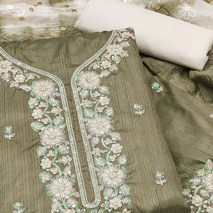 green-floral-sequins-embroidered-art-silk-dress-material-40