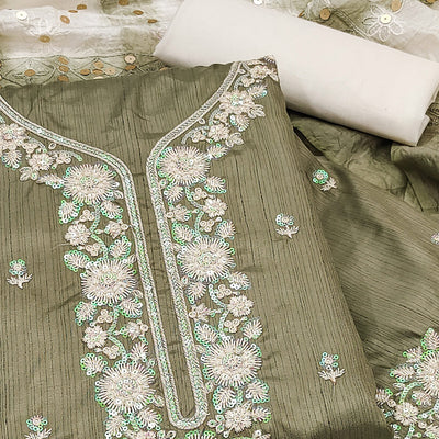 green-floral-sequins-embroidered-art-silk-dress-material-40