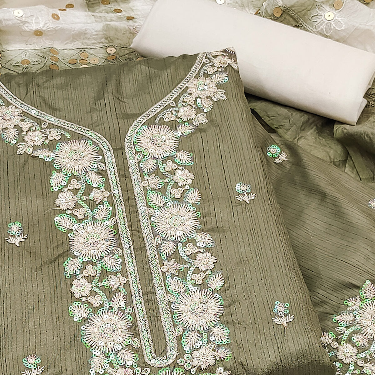 green-floral-sequins-embroidered-art-silk-dress-material-40